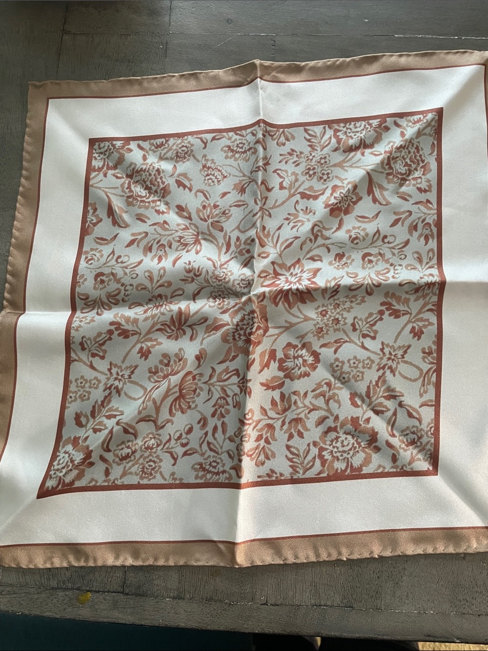 Classic Floral Silk pocket square in Blush